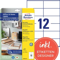 AVERY Zweckform Etiketten LR3424-10 weiß 105,0 x 48,0 mm