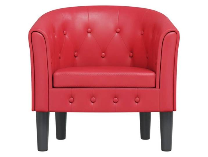 Fauteuil Salon Fauteuil cabriolet Relax rouge similicuir S1395