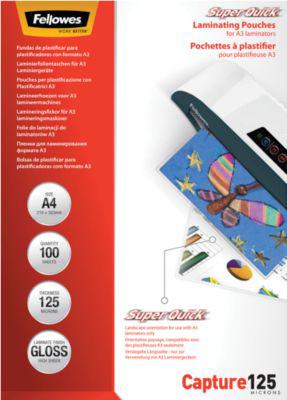 FELLOWES Laminierfolien, Quick-Folien, DIN A4, 125 mic., 100 Stück