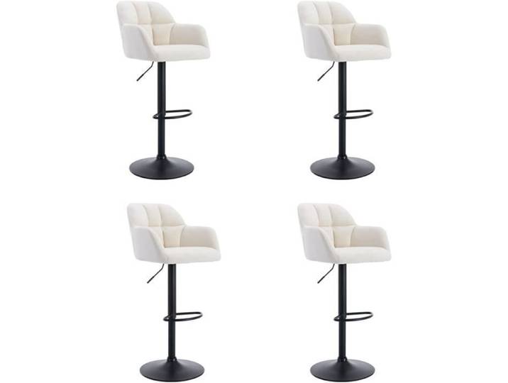 Wahson Lot de 4 Tabouret de Bar en Velours Chaise de Bar Réglable Chaise Haute Cuisine pour Bar-Cuisine Beige