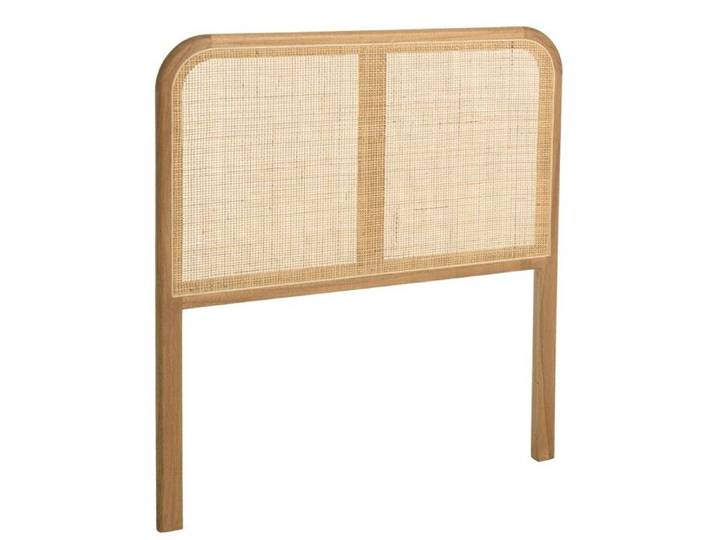 MACABANE AMY - Tête de lit en bois de mindi et rotin naturel pour lits 80/90cm AMY