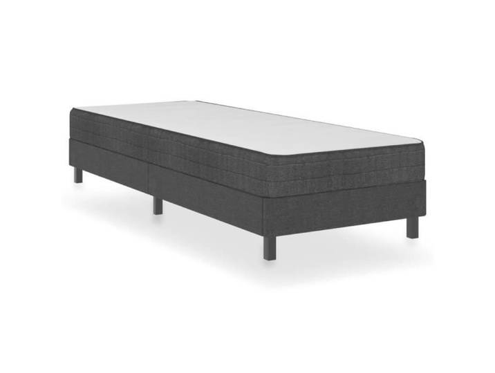 Bon Sommeil Luxus Sommier tapissier Gris Tissu 100 x 200 cm avec Desgin franco-européenne 35Mqo2