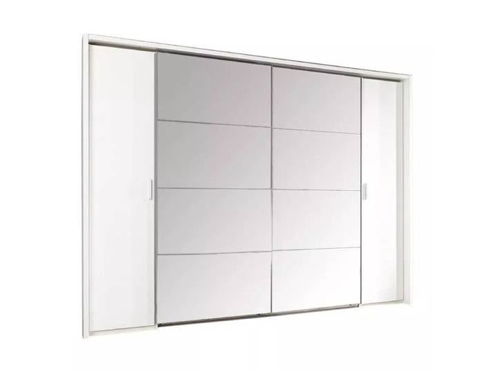 Wimex Lotto Dreh-/ Schwebetürenschrank inkl. Passepartoutrahmen - Dekor weiß, Spiegelglas Modern, Zeitlos