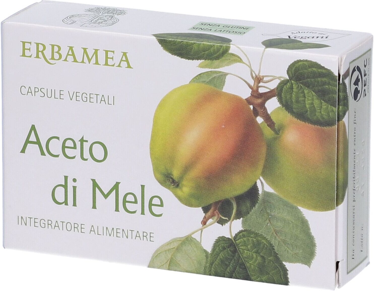 ERBAMEA Srl Erbamea, Aceto di Mele, 30 Capsule Vegetali