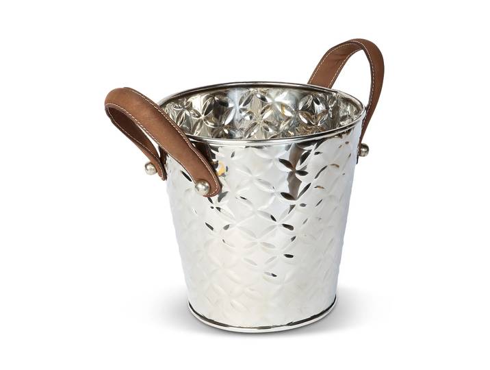 Culinary Concepts French Fleur Weinkühler mit Leder Henkel Edelstahl