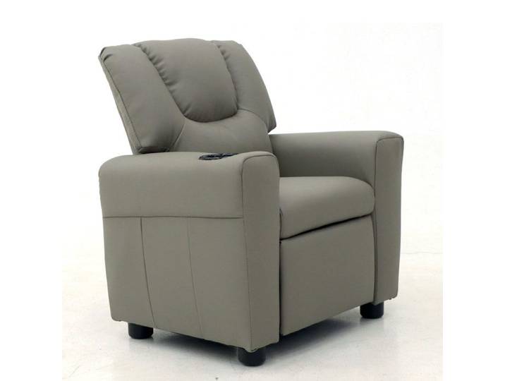 Fauteuil relax pour enfants - ROUSSEAU - Rex - Similicuir - Gris - Contemporain