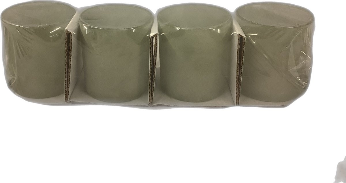 Set van 4 lichtgrijze waxinelichtjeshouders