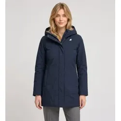 K-way für Damen. K8144CW Jacke Sophie Twill Soft Beaver marineblau (L), Lässig, Nylon