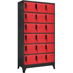 vidaXL Schließfachschrank Anthrazit und Rot 90x40x180 cm Stahl