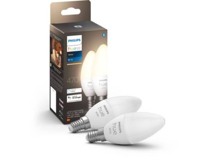 Philips Hue - Ampoule Led Connectée E14 White Flamme Pack De 2