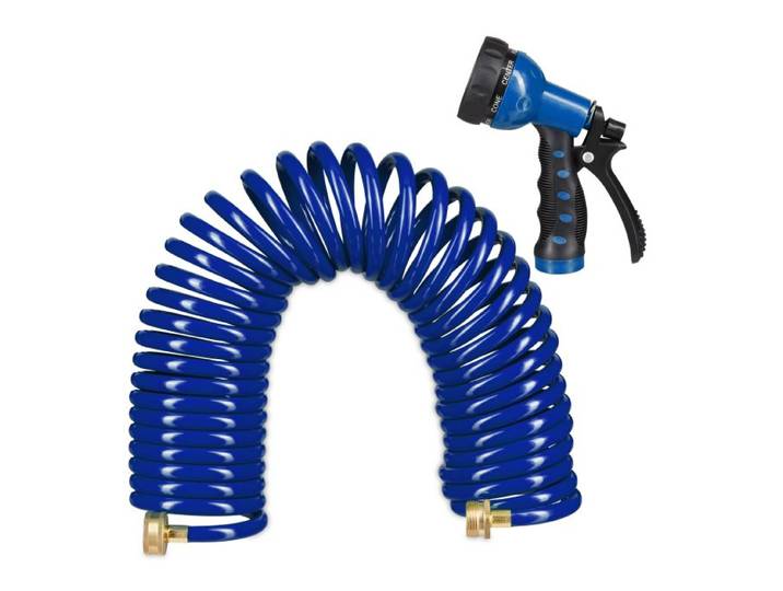 Relaxdays Tuinslang spiraal met sproeikop 10 meter