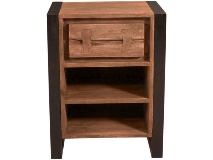 Nachttisch Life Natur Holz, Metall B 50 H 65 cm - Nachttisch