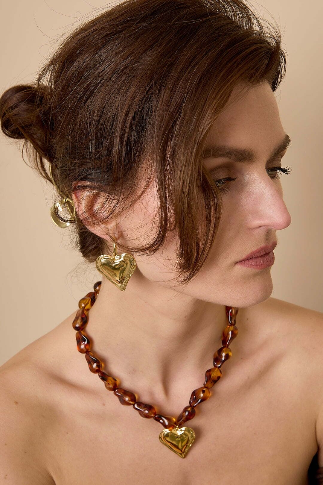 Paar Ohrhänger ADELIA´S "Ohrringe Ohrhänger mit großen Herzanhängern aus Edelstahl", goldfarben, Ohrringe, Damen, Edelstahl, Paar Ohrhänger, Große Herzanhänger mit plastischer Oberfläche prägen diesen modischen Modeschmuck