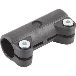 ROHRVERBINDER GERADE, FÜR RUNDROHRE, A=30, L=95, THERMOPLAST, KOMP:STAHL VERZINKT