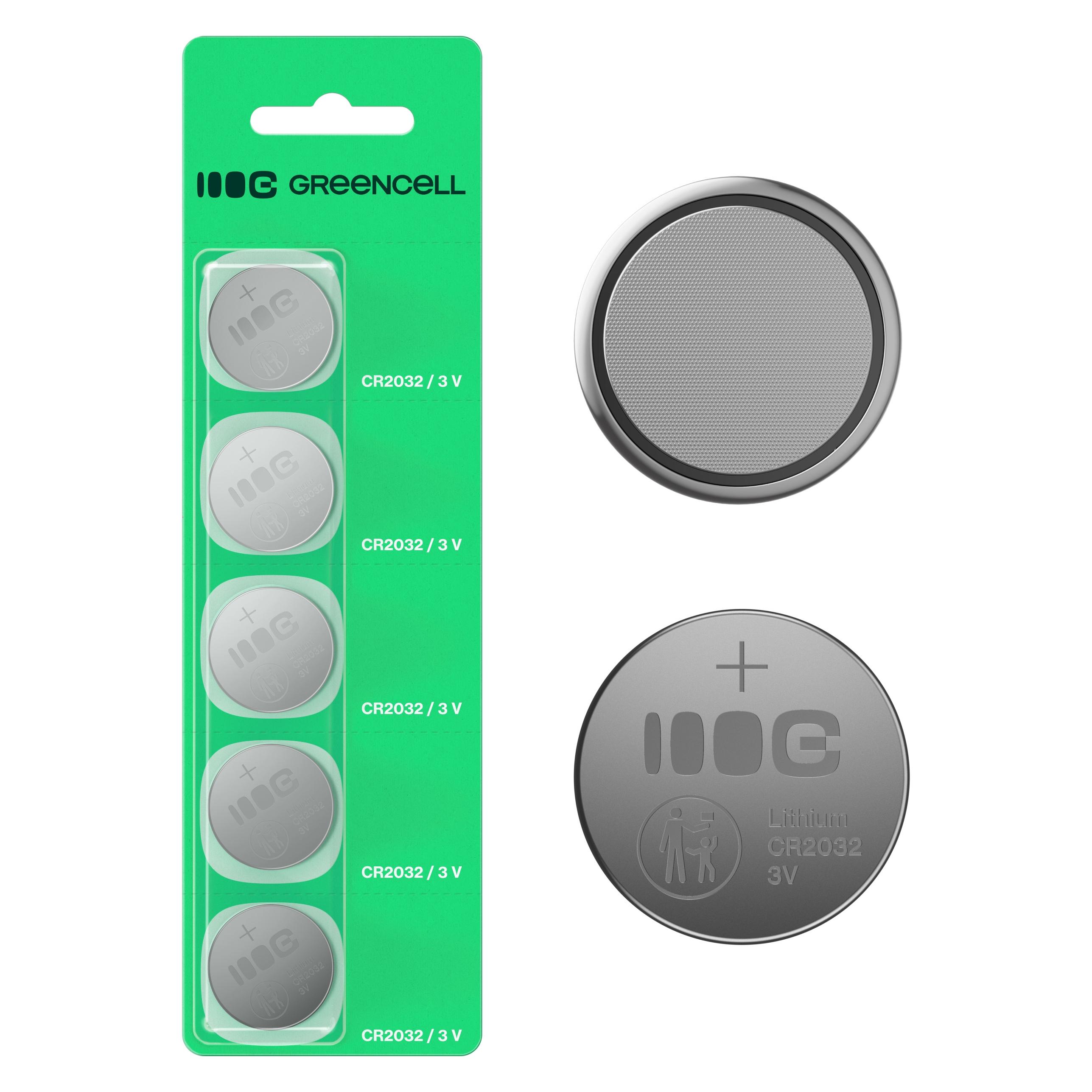 GreenCell Charger Green cell Baterijas Green Cell Blister 5x Lithium Battery CR2032 (5 Stk., CR2032, 220 mAh) (X5CR2032)