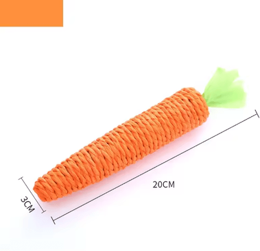 Inspire Picks Interactive Carrot Cat Chew Toy With Sound & Rope Scratcher big