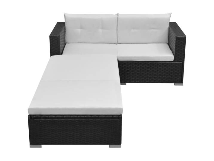 vidaXL Ensemble canapé de jardin 8 pièces poly rotin noir