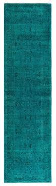 Overton "Contemporary Overdyed Wool Hand Knotted Runner - 2' 6"" x 9' 6"""