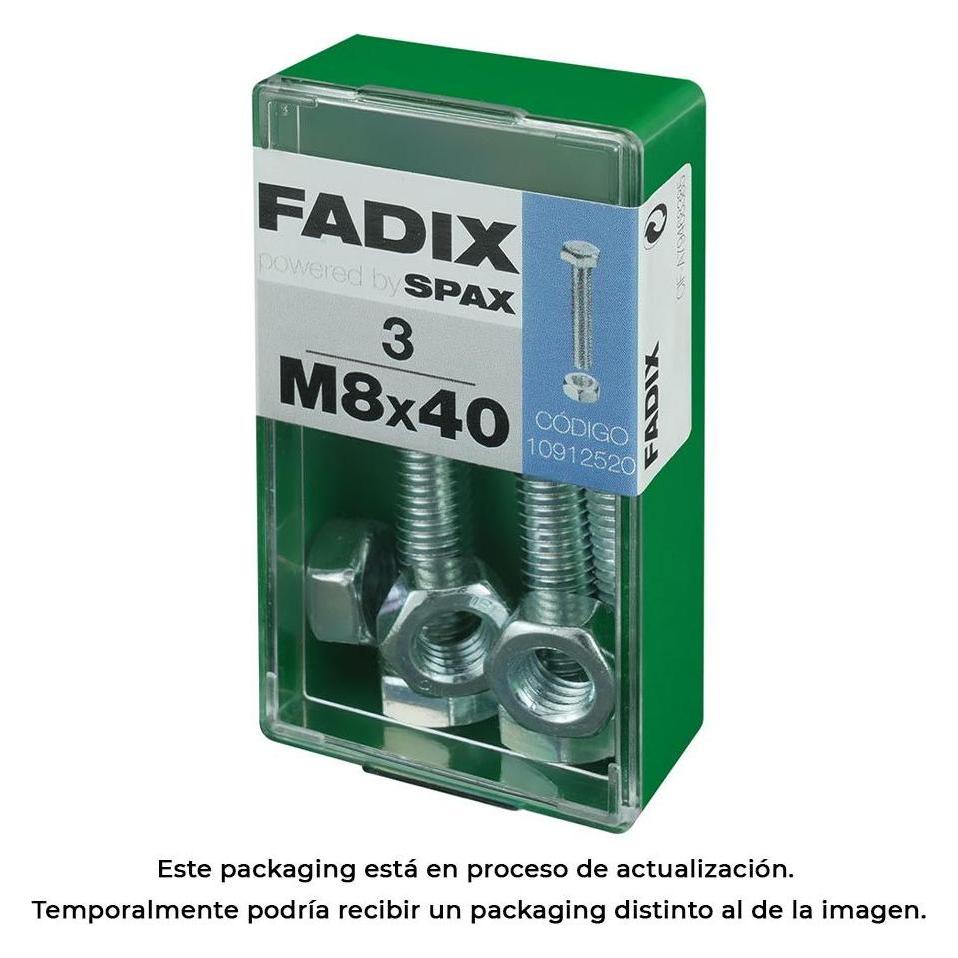 Fadix Box s 3 Stück. metrische Schraube cab hex+Zinkmutter m 8x40mm (M8) (49413569)