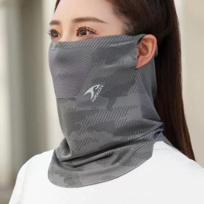 USA Free Shipping Shop Cooling Ice Silk UV Protection Face Mask With Brim For Cycling, Hiking & Outdoor Sun Protection dark Gray