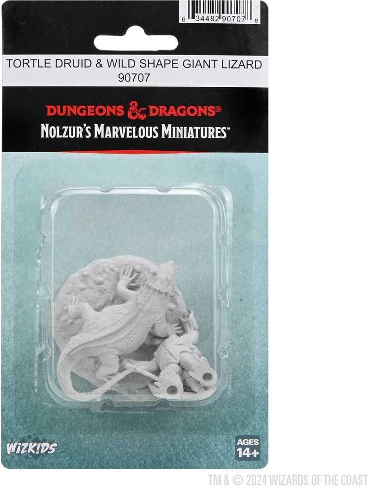 Wiz Kids LLC D&D; Nolzur's Marvelous Miniatures: Tortle Druid; Wild Shape Giant Lizard for Dungeons & Dragons Tabletop Play