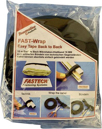 FASTECH 702-330-Bag Klettband für Pflanzen und Garten Haft- und Flauschteil (L x B) 10000mm x 16mm Schwarz 10m