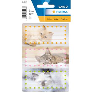 Herma Buchetiketten 5569 Vario, Katzen, beglimmert, 76 x 35mm, 6 Etiketten, 6 Stück
