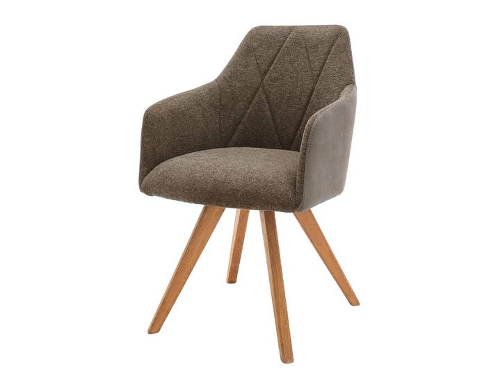 Armlehnenstuhl Oliveira 57 x 85 x 62cm Braun/Cappuccino Drehbar