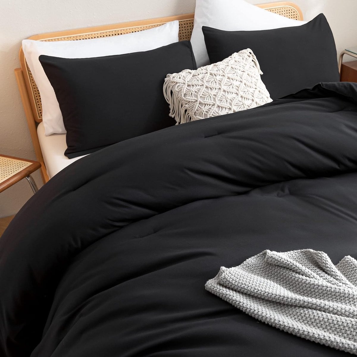 Dekbedovertrek Set in Boho Stijl - Zwart - Queen Size