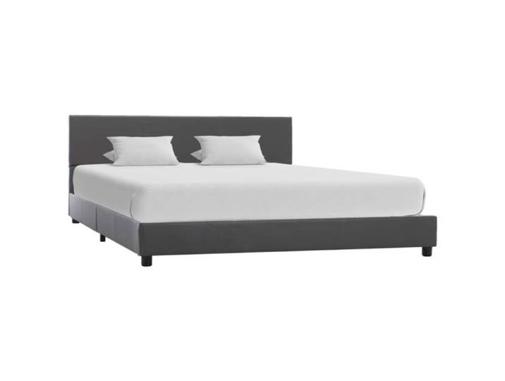 UMR - LIT 2 Personnes Cadre de lit Gris Similicuir 160 x 200 cm -[3358]
