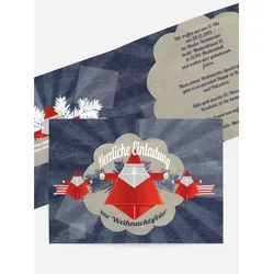Weihnachtseinladung geschäftlich selbst gestalten mit Spruch und Fotos im Onlinedesigner bei Meine-Kartenmanufaktur.de