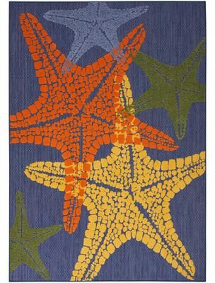 Nourison Aloha Coastal Starfish Beach Indoor/Outdoor Area Rug