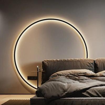 Uplift Essentials Modern Large Circle LED Wall Sconce Sleek Tricolor Indoor Lighting 31.5 In (80 Cm)