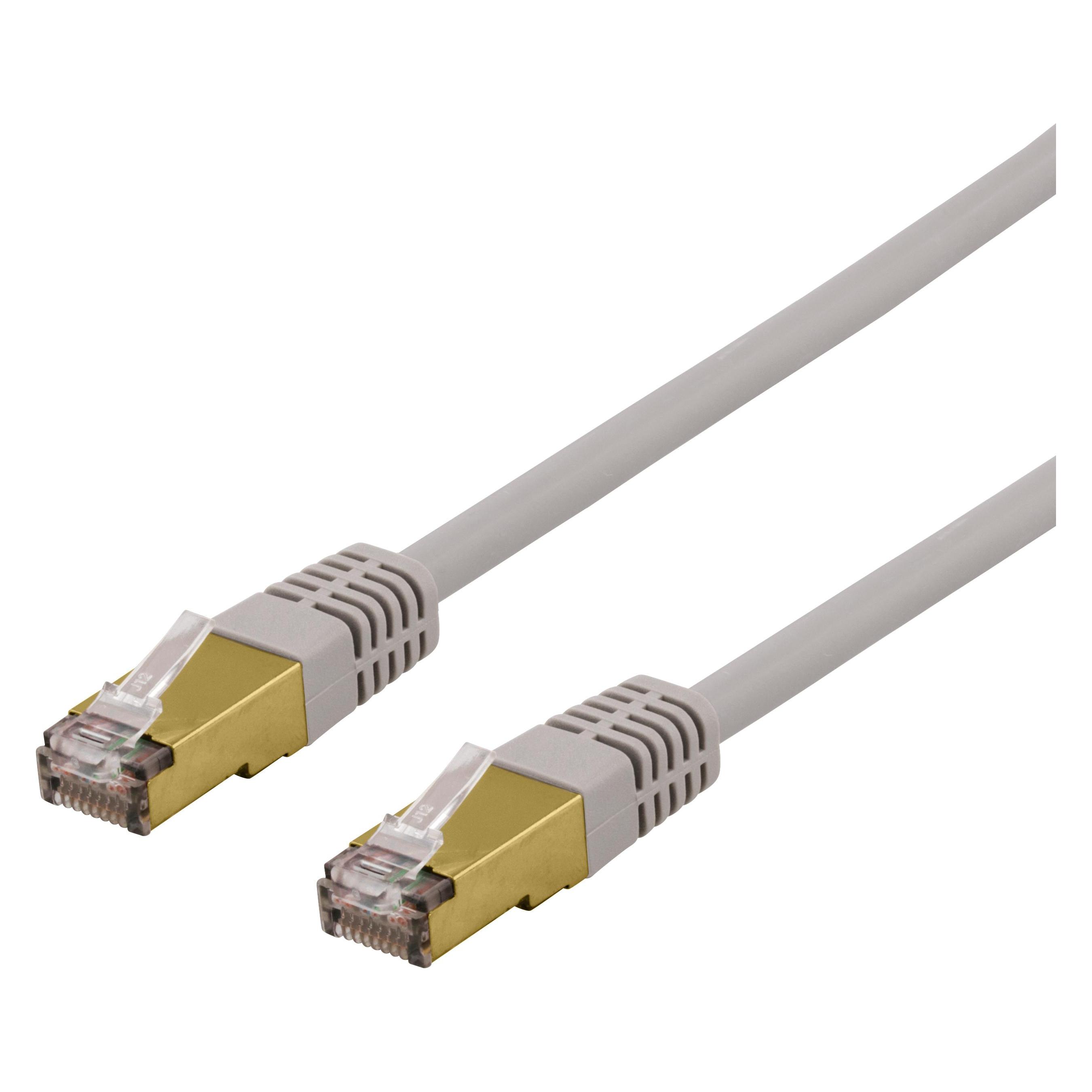 Deltaco patchkabel - 2 m - gra (S/FTP, CAT6a, 2 m) (SFTP-62AH)