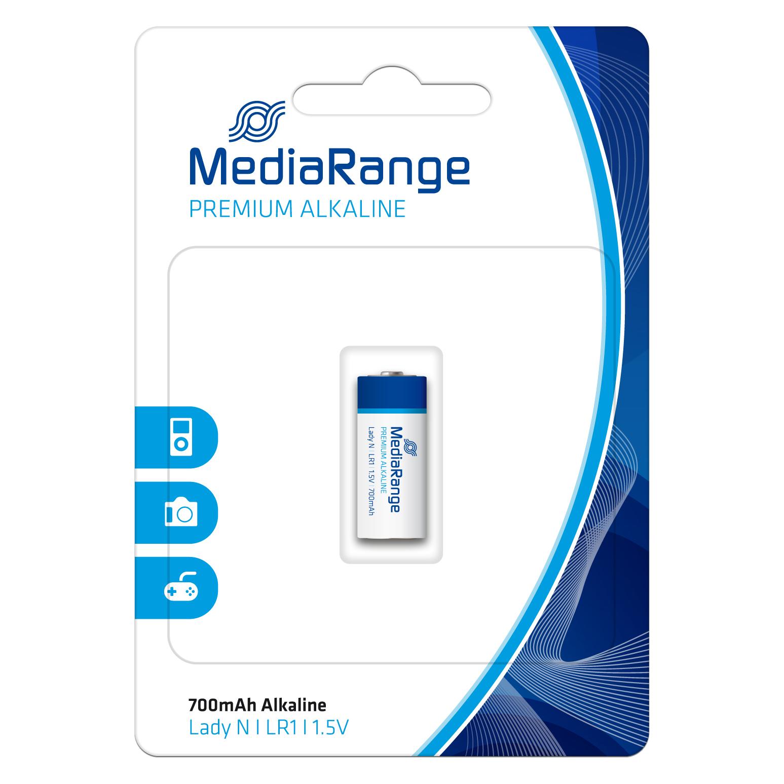 MediaRange Premium Alkaline Batterie, Lady N|LR1| (1 Stk., N, 700 mAh) (MRBAT116)