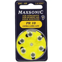 Batterie für Hörgeräte Maxsonic Pr10 6 ST