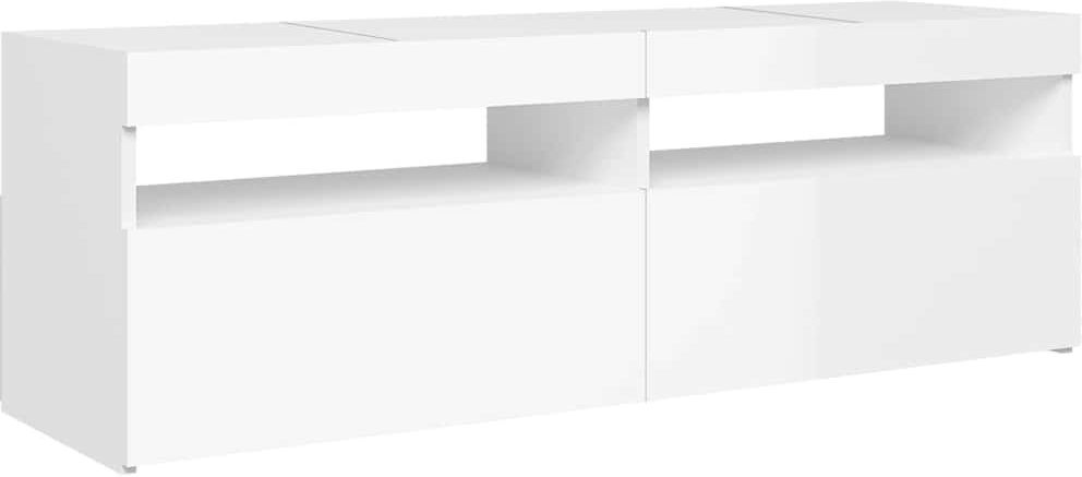 Ivy Bronx Stankiewicz TV Cabinet with LED Lights 120x35x40 cm High Gloss White 55"