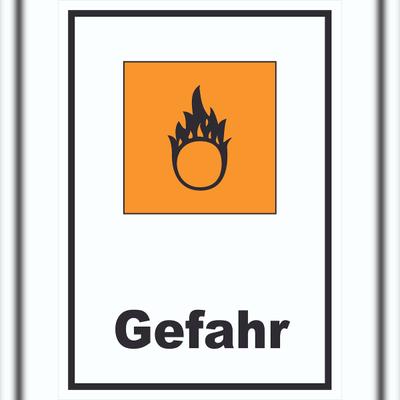 HB-Druck Schild Gefahrensymbol Brandfördernd Gefahr Brand hochkant A5 (148x210mm)