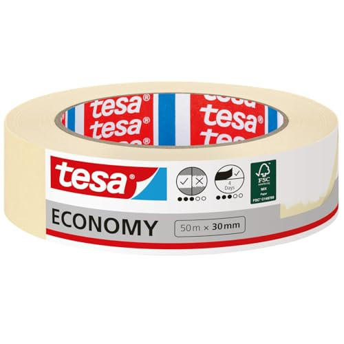 tesa Afplaktape ECONOMY - Lichtbeige - 19 mm x 50 m