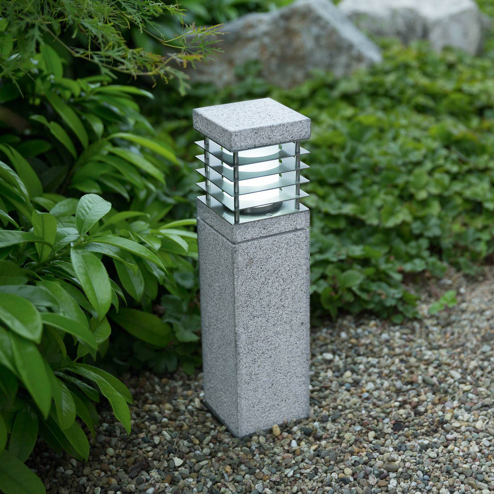 Heitronic Pillar Light La Mer, Alu / grey / zinc, Stone, Modern, Outdoor lights