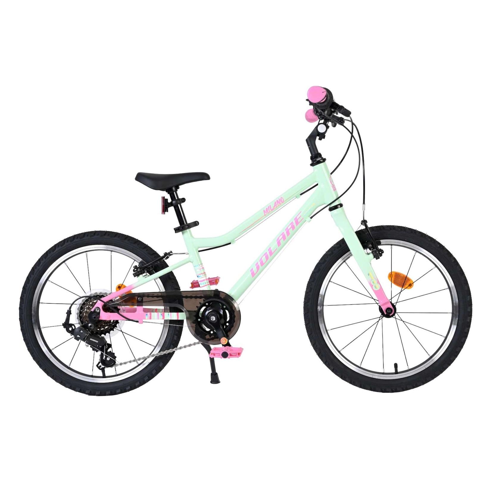 Volare Kinderfahrrad Milano für Mädchen 18 Zoll Kinderrad in Mintgrün, 6 Gänge