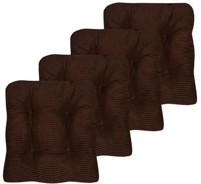 Sweet Home Collection Fluffy Memory Foam Tufted Chair Cushion Non Slip Microdot Rubber Back