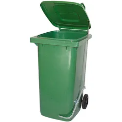BRB 240 Liter Mülltonne/Müllgroßbehälter, grün, mit Fußpedal für handfreie Bedienung