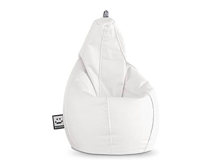 Happers Sitzsack Birne aus Kunstleder Indoor Weiß XL