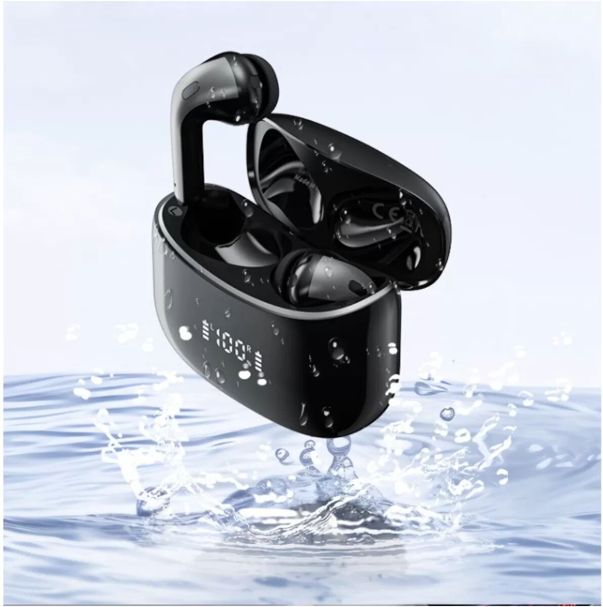INF BX15 TWS In-Ear True Wireless Bluetooth-Ohrhörer mit LED-Akkuanzeige, Dolby Atmos, DNS neuronaler Rauschunterdrückung, 400AH Schwarz