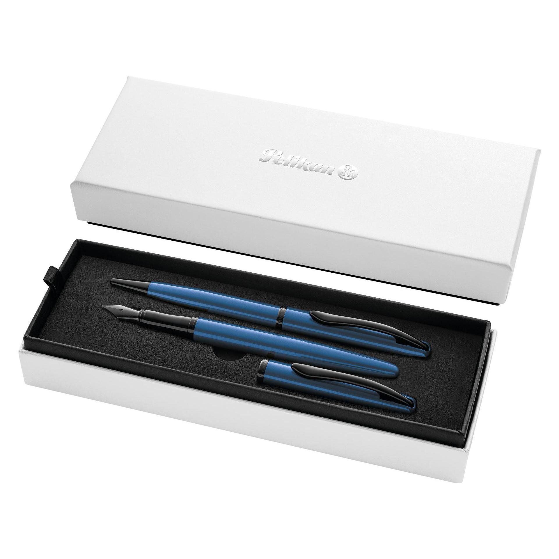 Pelikan Tintenroller Füllhalter & Kugelschreiber Jazz Noble Elegance im Set, Aquamarin (2x) (826808)