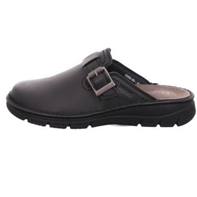 Pantoffel ROHDE "OTRANTO", Herren, Gr. 45, wärmend, schwarz, Leder, Schuhe, Hauschuh, Pantoffel, Homeslipper, Clog mit Schnallenverschluss