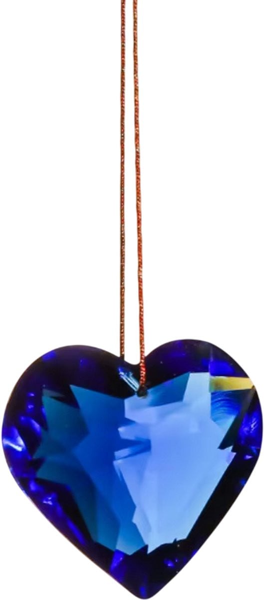 Hartvormige Kristallen Prisma Hanger Blauw - 45 mm Zonnevanger en Regenboogmaker voor Woondecoratie