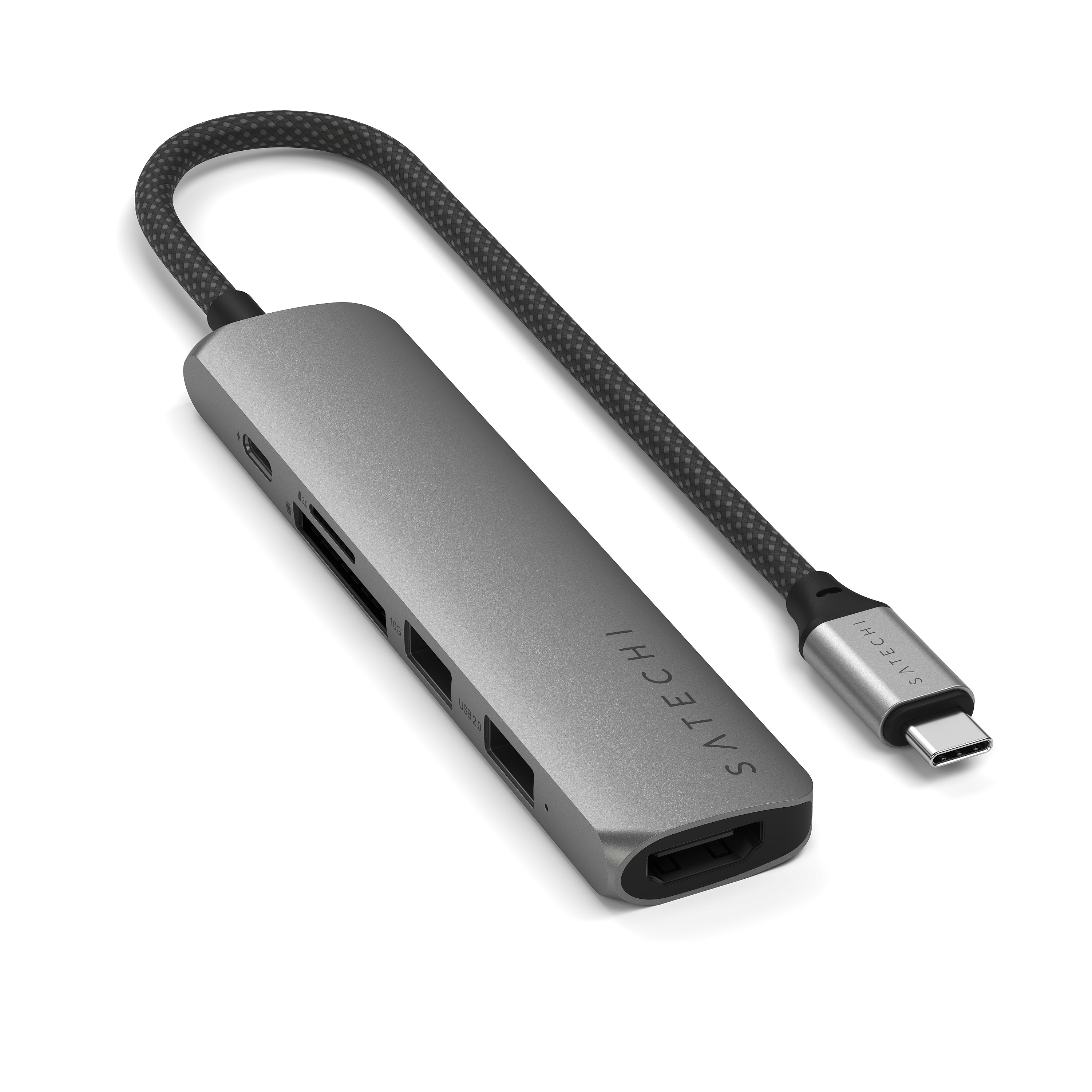Satechi USB-C 6-in-1 Slim Multiport Adapter Space Grau ST-P6SM