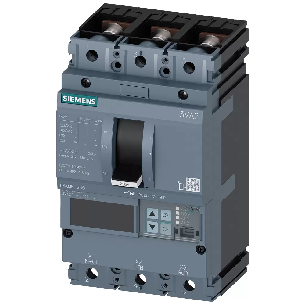 Siemens MCCB_IEC_BG250_250A_3P_55KA_ETU5_LSI, IP40